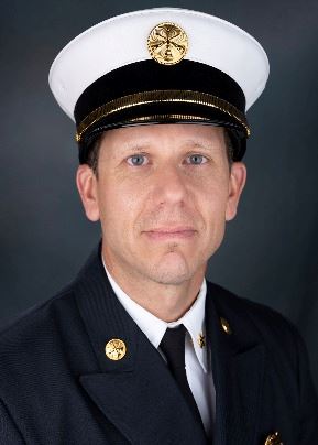 A headshot of Batallion Chief Schauer in 2024