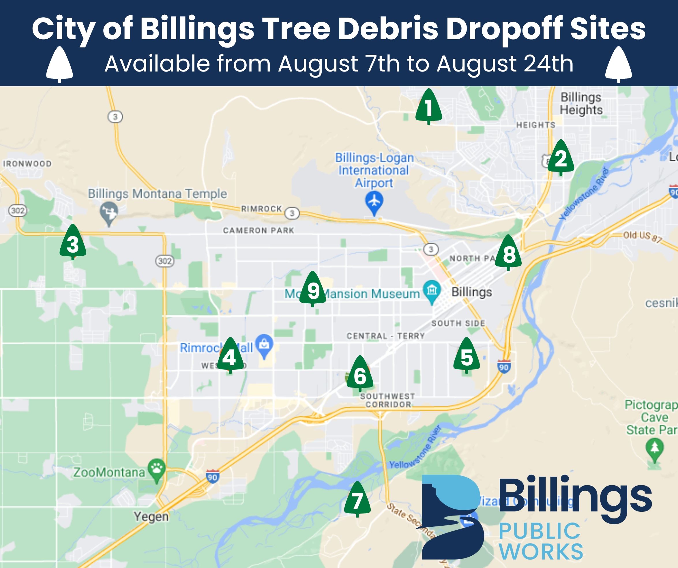 Updated 2024 Tree Debris Dropoff Sites