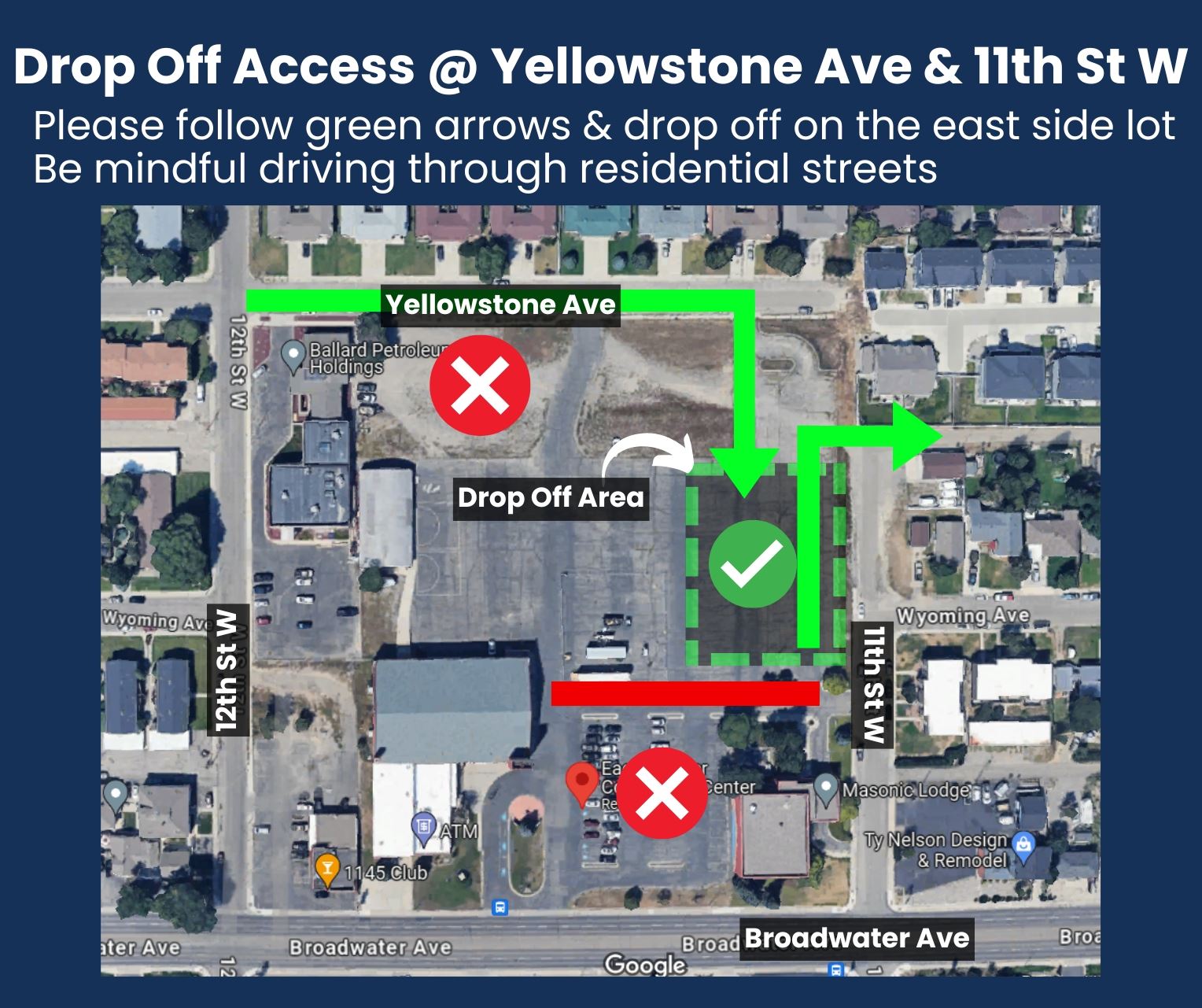 Yellowstone 11th Drop Off Site Map