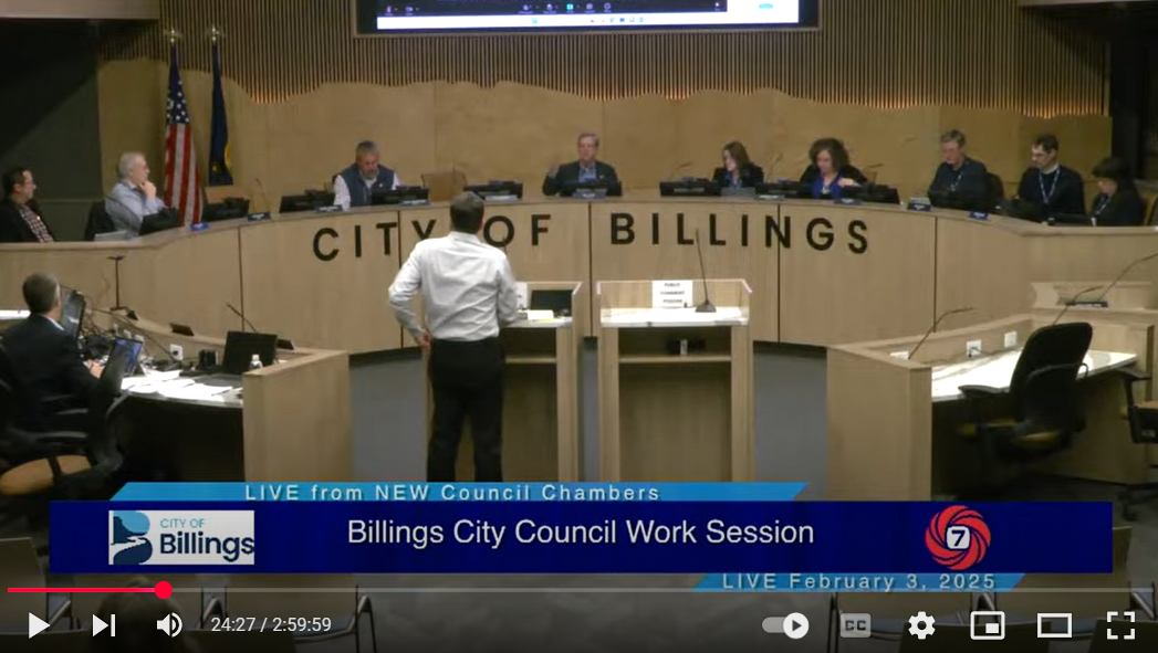 Screen grab of February 3, 2025 City Council Meeting